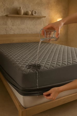 Yatak Alezi Pamuklu Kapitone Fitted Full Kenar Sıvı Geçirmez Yatak Koruyucu Gri (180 x 200)