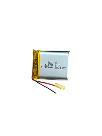 803035 3.7V 800 MAh Li-Polymer Pil (Devreli/1.5A)