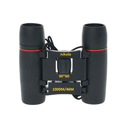30X60 Cepte Taşımalı Kauçuk Kaplamalı Mini Dürbün Siyah
