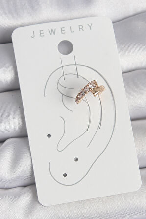 Pirinç Gold Renk Zirkon Taşlı Kadın Kıkırdak Küpe - TJ-BKP10574