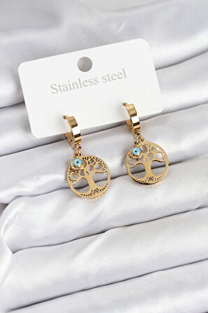 316L Çelik Yaşam Ağacı Model Kadın Küpe - TJ-BKP11229