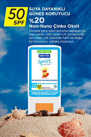 Babyton Suya Dayanıklı Doğal Güneş Stick SPF 50 20 gr
