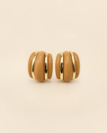 Bilfa Karamel Gold Bombeli Küpe