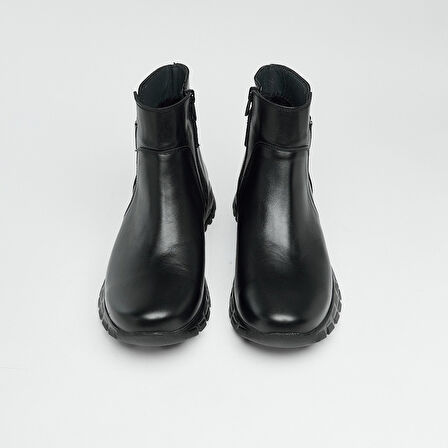 Hakiki Deri Fermuarlı Kadın Bot 