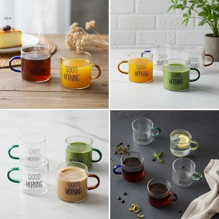 6'lı Borosilikat Cam Espresso ve Türk Kahvesi Fincanı Seti (90 ml) - Düz ve Rölyefli Seçenekli Tabaksız Mini Kupa (Düz)