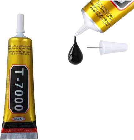 T-7000 50 ml Süper, Cam, Kumaş, El Sanatı, Yapıştırıcı, Yapboz, Tutkal Onarıma Uygun Çok Amaçlı Yüksek Performanslı Endüstriyel Tutkal Yarı Sıvı Siyah Yapışkan (50 ml, 1 Paket)