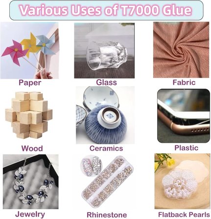 T-7000 50 ml Süper, Cam, Kumaş, El Sanatı, Yapıştırıcı, Yapboz, Tutkal Onarıma Uygun Çok Amaçlı Yüksek Performanslı Endüstriyel Tutkal Yarı Sıvı Siyah Yapışkan (50 ml, 1 Paket)