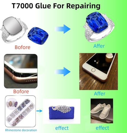 T-7000 50 ml Süper, Cam, Kumaş, El Sanatı, Yapıştırıcı, Yapboz, Tutkal Onarıma Uygun Çok Amaçlı Yüksek Performanslı Endüstriyel Tutkal Yarı Sıvı Siyah Yapışkan (50 ml, 1 Paket)