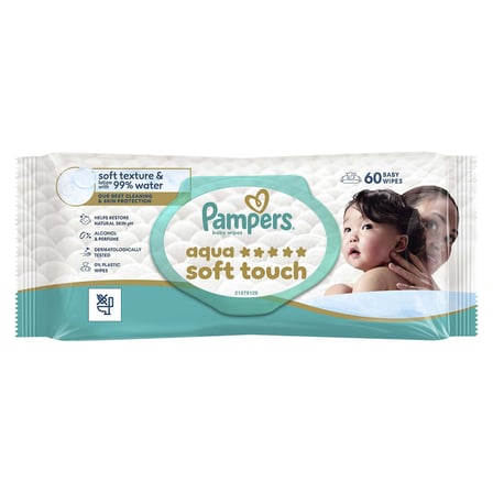 5 Adet Pampers Aqua Soft Touch Bebek Islak Havlu