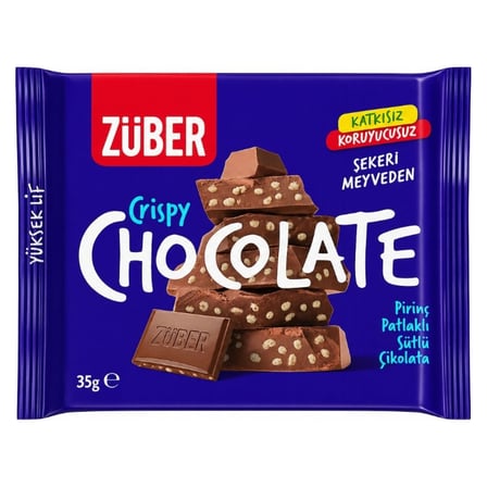 4 Adet Züber Pirinç Patlaklı Sütlü Çikolata 35 G