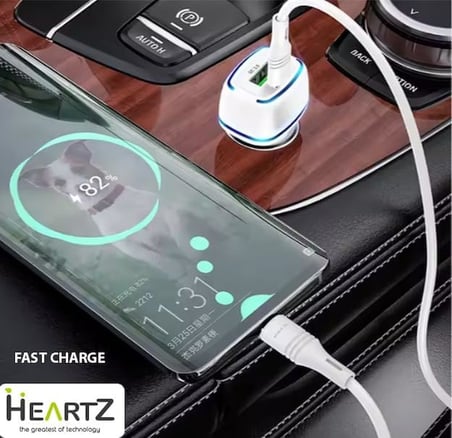 CR01 ARAÇ ŞARJ ADAPTÖRÜ DUAL PORT PD ARAÇ ŞARJI YENİ NESİL PD + STANDART USB LEDLİ A KALİTE ARAÇ ŞARJ BAŞLIK FAST (SİYAH)