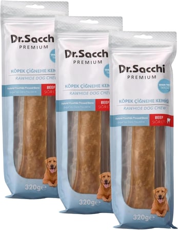 Dr. Premium Sığır Etli Doğal Sığır Derisi Press Kemik Tahılsız Köpek Ödülü 12"310-330 Gr 1'li