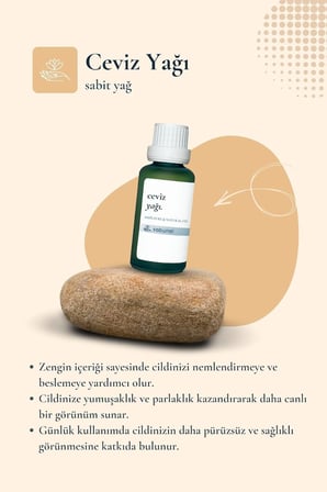 Ceviz Yağı 30 ml - Cilt ve Saç Uçları İçin Yumuşak Doku