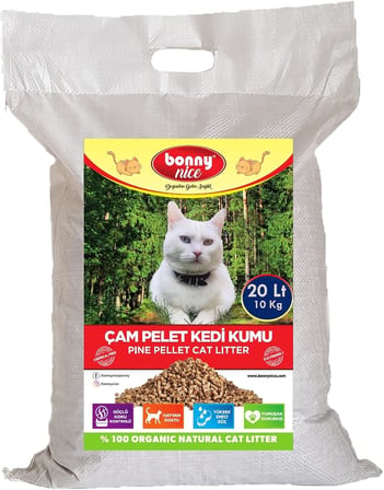 Bonny Nice Doğal Çam Peleti Kedi Kumu 10 Kg 20 Lt (1 Adet)