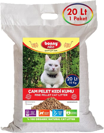 Bonny Nice Doğal Çam Peleti Kedi Kumu 10 Kg 20 Lt (1 Adet)