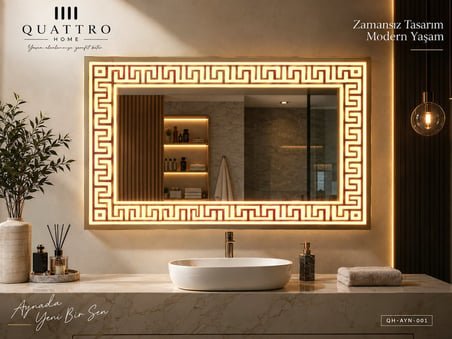 Dikdörtgen Dokunmatik Işıklı Banyo Aynası 90-70 ÇAP