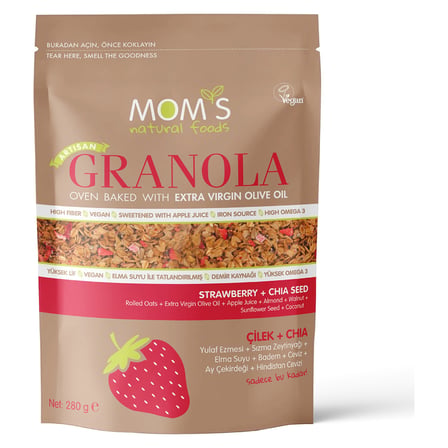 3 Adet Mom's Çilek Chia Granolao 280 G
