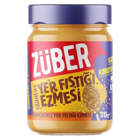 3 Adet Züber Crunchy Yer Fıstığı Ezmesi 315 G