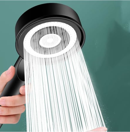 Ahlez Turbo Filtreli 5 Fonksiyonlu Siyah Çelik Yüksek Basınçlı Su Tasarruflu Duş Başlığı El Duşu