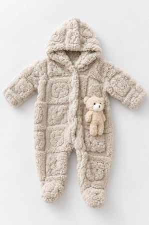  Kız Erkek Bebek Tavşan ve Ayı Oyuncaklı Peluş Tulum TLM0301