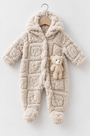  Kız Erkek Bebek Tavşan ve Ayı Oyuncaklı Peluş Tulum TLM0301