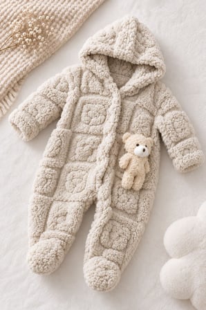  Kız Erkek Bebek Tavşan ve Ayı Oyuncaklı Peluş Tulum TLM0301