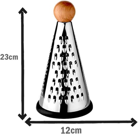 Ahşap Topuz Tutuculu 3 Taraflı Paslanmaz Çelik Lüks Şef Rendesi Orta Boy 23 * 12 cm, Paslanmaz Çelik Rende