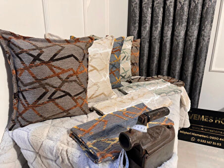 NİVEMESHOME ELYAF DOLGULU KIRLENT 45X45 MATEO 67-02 TURUNCU-KAHVE
