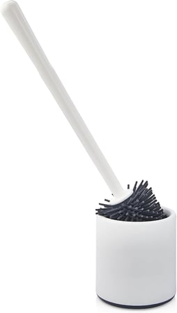 ATA HOME Silikon WC Tuvalet Banyo Fırçası Klozet Fırçası Beyaz-Gri Oval