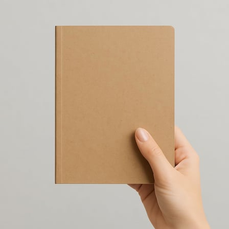 Amerikan Ciltli, A5 Noktalı Not Defter, 64 Yaprak, 90 gr. Ivory Kağıt, Ofis İçin İdeal, Plan (Kraft Kapak)
