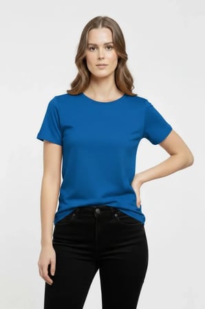 Modi Green T-Shirt Bisiklet Yaka Slim Fit Likralı Tişört Günlük Basic Body - İndigo