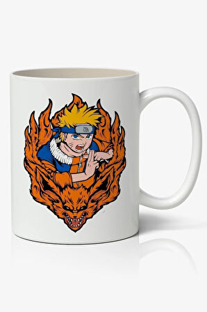 Anime Naruto Uzamaki Temalı Karakter Beyaz Kupa Bardak