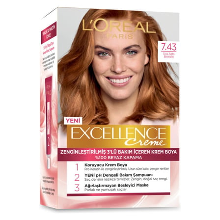 4 Adet L'Oréal Paris Excellence Creme Saç Boyası - 7.43 Sultan Bakırı