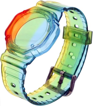 Buff TagSafe Rainbow Çocuk Bileklik Silikon AirTag Uyumlu Kılıf Saat Hafif