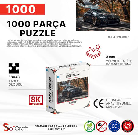 Black BMW Coupe 1000 Parça Puzzle