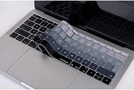 Türkçe Q Klavye Koruyucu MacBook A1534 A1708 Uyumlu UK Avrupa Ters L Enter Silikon Klavye Koruyucu Turkish Q Keyboard Cover Siyah Gri