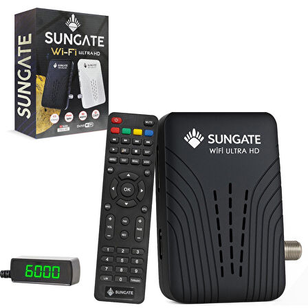 SUNGATE Wİ-Fİ ULTRA HD Uydu Alıcı Mini Full Hd Dahili Wifi Youtube Ucast Iks Hediye Free İptv