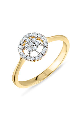 Altın 14 Ayar Çiçek Model Sade Yüzük