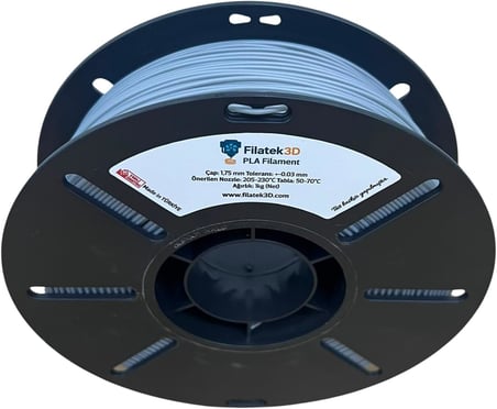 PLA + 1.75mm Gri 1kg 3D Yazıcı Filamenti - Profesyonel Baskı Kalitesi