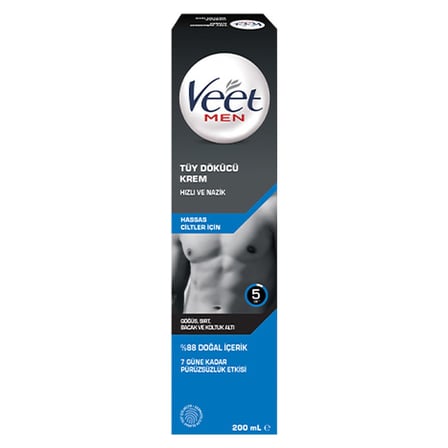5 Adet Veet Erkek Tüy Dökücü Krem Hassas Ciltler 200 Ml