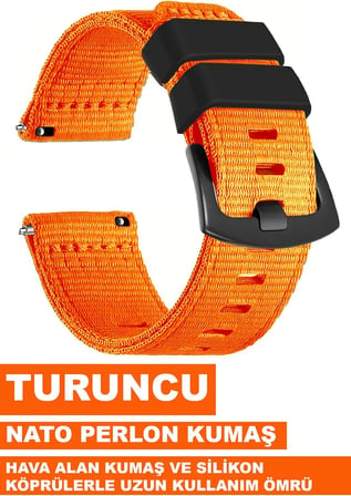 Huawei Watch Gt Gt2 Gt3 Gt4 Gt5 Pro 46mm-Xiaomi Watch 5 Active-lite Uyumlu 22mm Nato Perlon Kumaş Saat Kordonu Kayışı NT1
