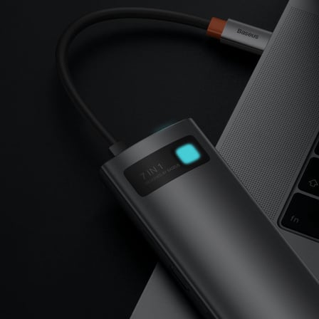 Baseus StarJoy 7 in 1 Multifonksiyonel Hub Adaptör-Uzay Gri