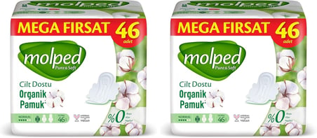Molped Pure&amp;Soft Ultra Hijyenik Ped Normal Mega Fırsat 46 Adet, Kanatlı