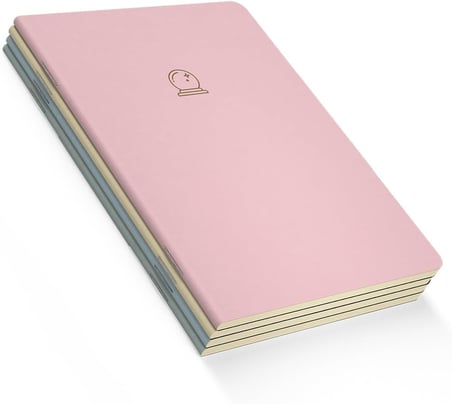 Magic Notebooks Series, Çizgisiz, Toplam 192 Sayfa, Her biri 48 Sayfa, Tel Dikiş, Esnek Kapak, Oval Kenar, Tuval Doku, 60 gram, Sarı Krem Renk