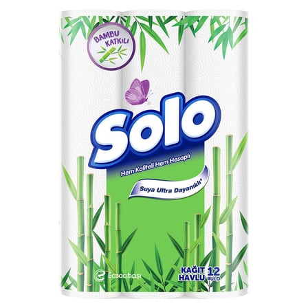 5 Adet Solo Bambu Katkılı Havlu 12'Li