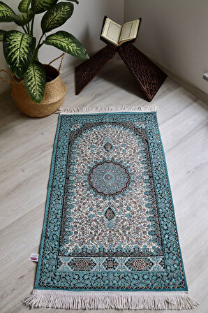 Osmanlı Desen Astarlı Lüks Seccade S1018 Mavi