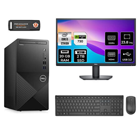 Dell Vostro 3910MT i3 12100 20GB 2TB SSD GT730/4GB FDOS N3563VDT3910 MASAÜSTÜ PC & 23.8" MONİTÖR