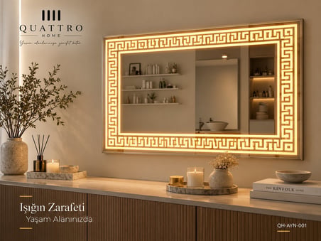 Dikdörtgen Dokunmatik Işıklı Banyo Aynası 80-60 ÇAP