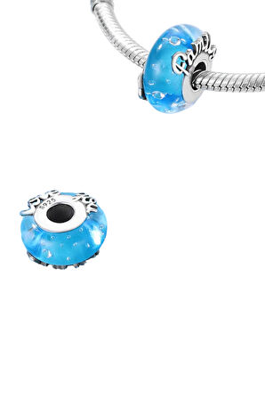 Ailemi Seviyorum Murano Charm | 925 Ayar Gümüş