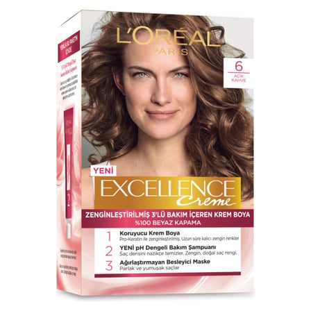 2 Adet L'Oreal Excellence Creme 6 Açık Kahve